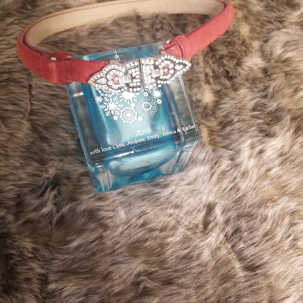 Ralph Lauren Suede and leather deep Coral FULLY adjustable belt